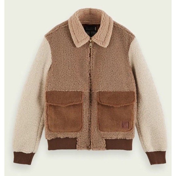 Scotch & Soda Other - Scotch and Soda Amsterdam Sherpa Color Block Teddy Bomber Men's Jacket XL